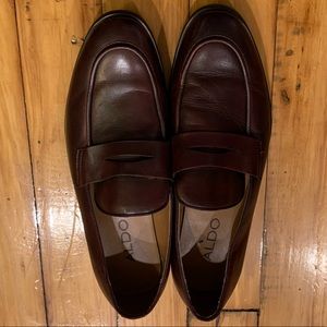 Aldo Leather Penny Loafers Brown